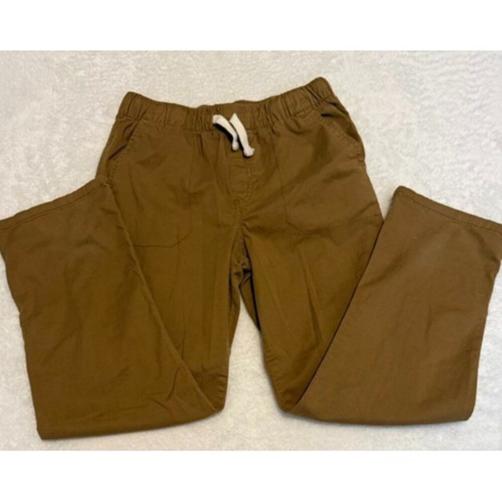 Boys Khaki Elastic Waist Band Pants Size 14 By Cat & Jack - SCHOOL UNIFORM PANTS